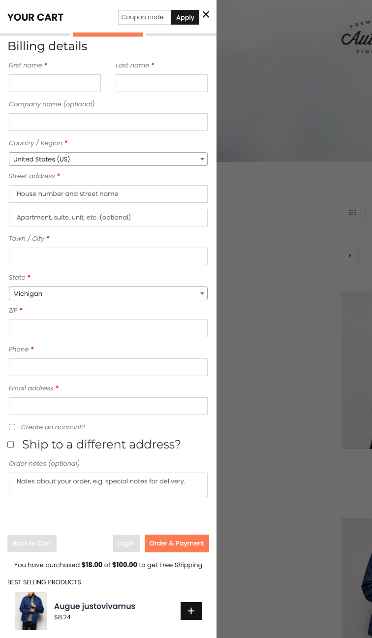 WooCommerce 购物车多合一 – 一键结账 – 粘性|侧车源代码