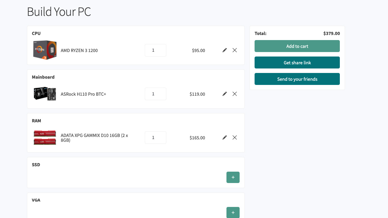 WooCommerce 产品生成器 – 自定义 PC 生成器 – 产品配置器源代码