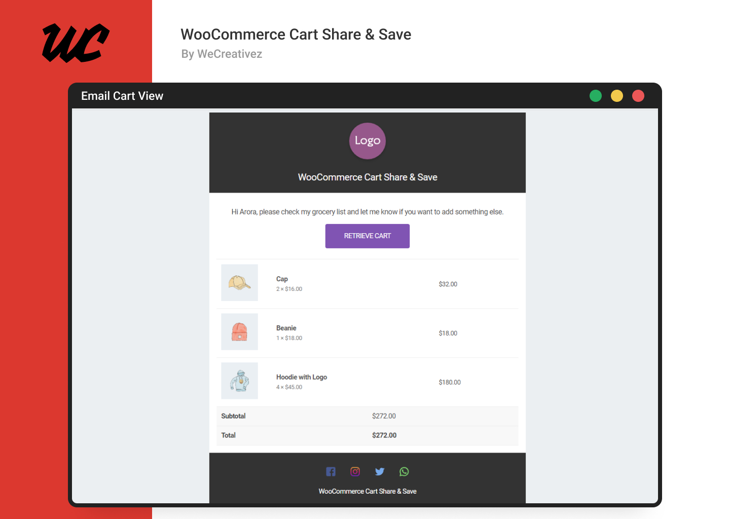 WooCommerce 购物车分享和保存源代码