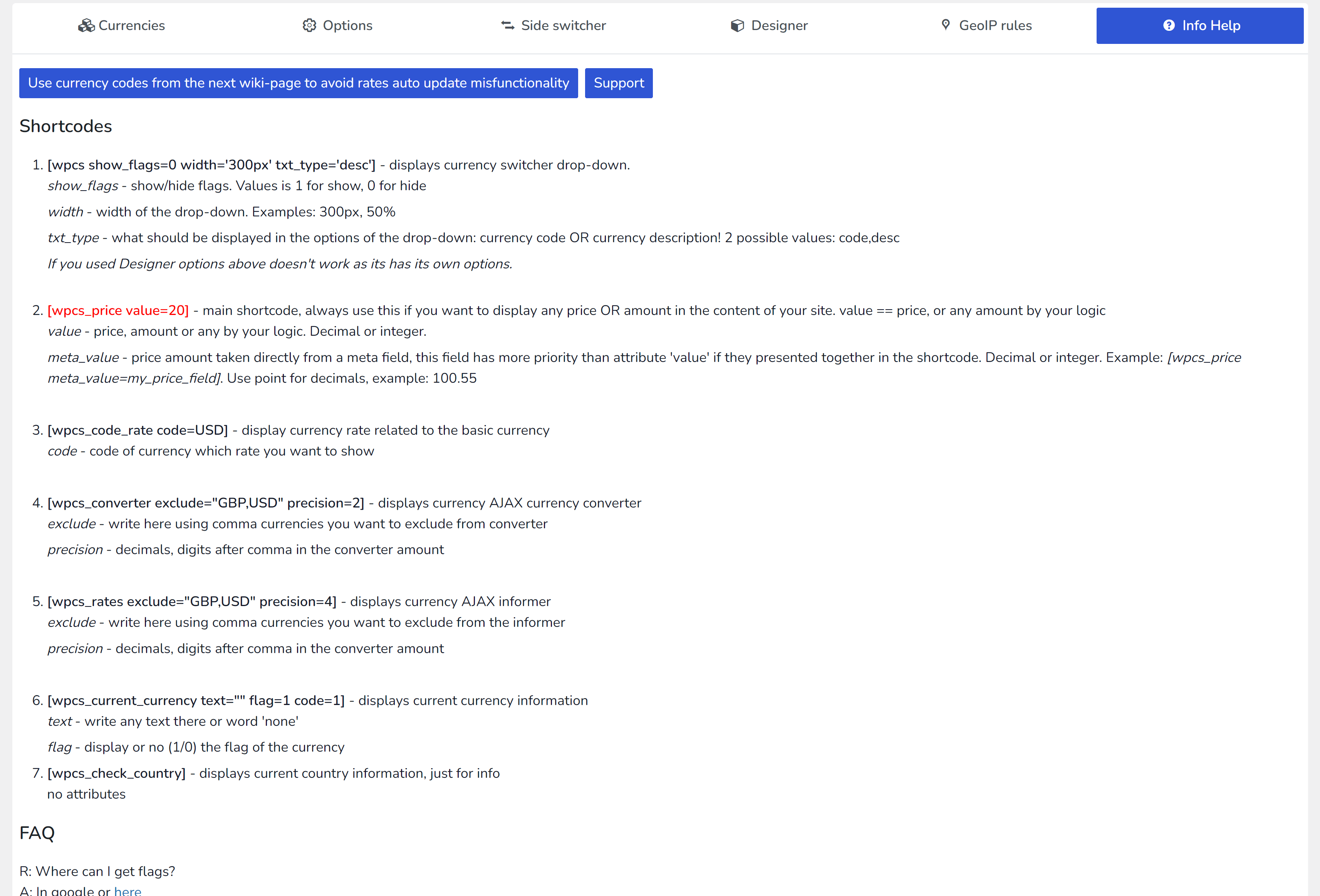 WPCS – WordPress 货币切换器源代码