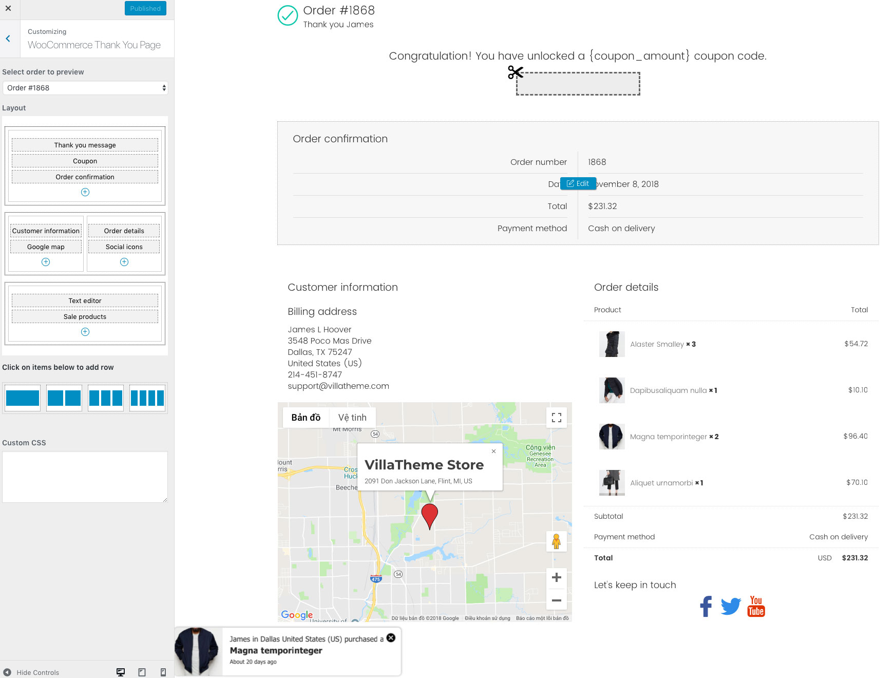 WooCommerce 谢谢页面定制器 – 提高客户保留率 – 促进销售源代码