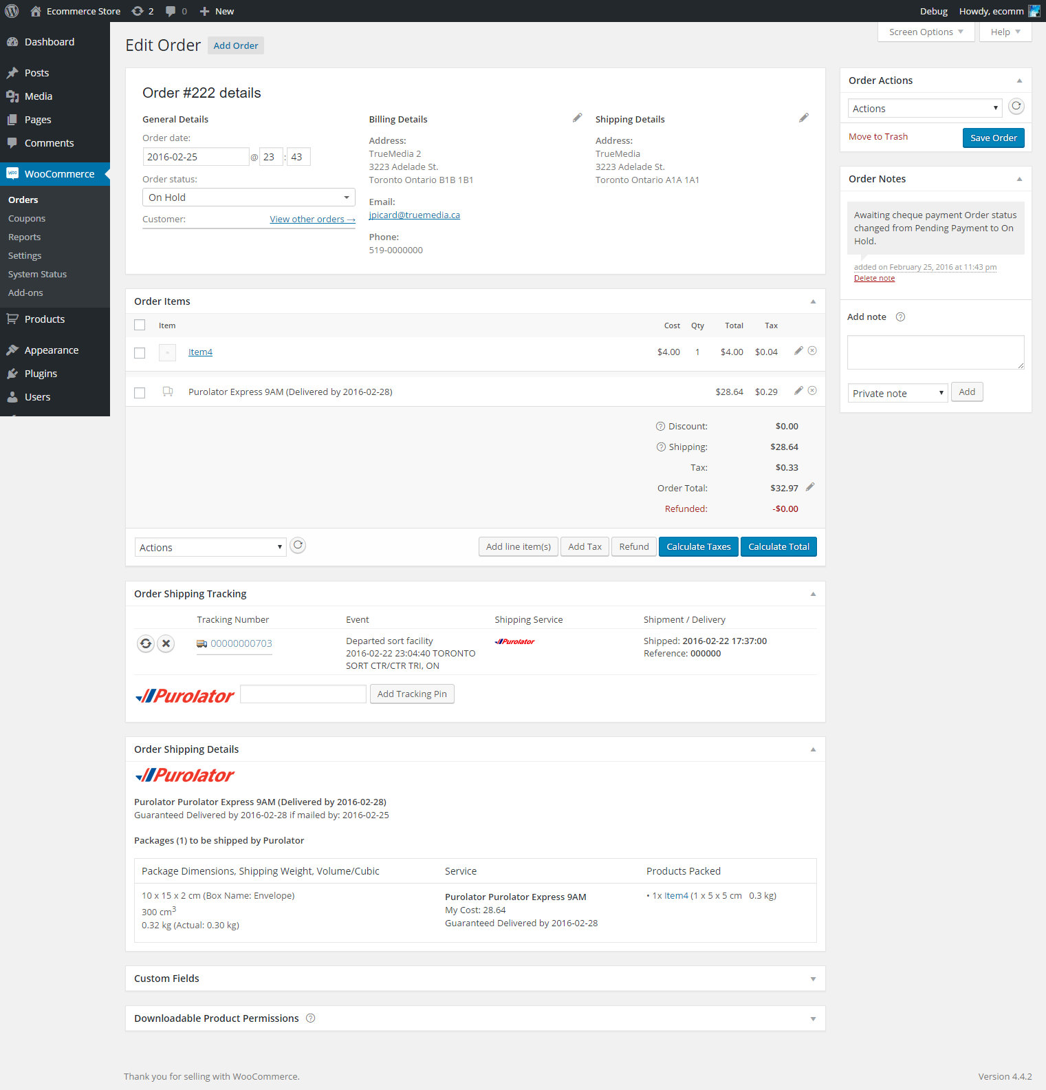 Purolator WooCommerce 运费插件和跟踪源代码