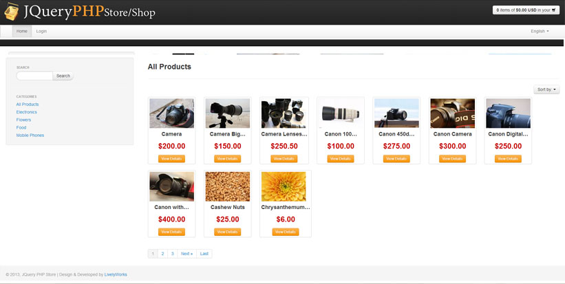 LivelyCart light – 一个jQuery PHP – Codeigniter 商店/商店| 购物车源代码