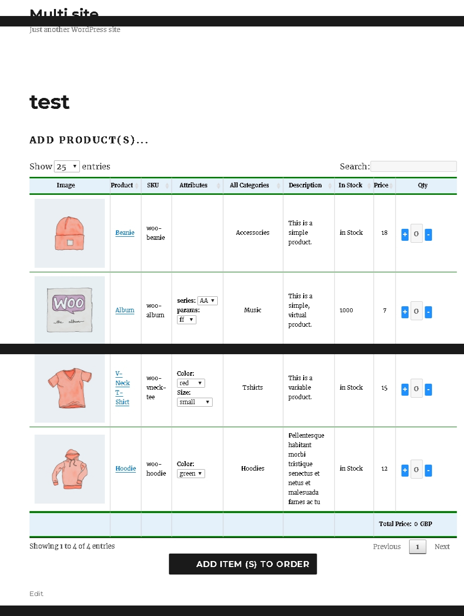 WooCommerce 产品表列表和多个产品添加订单表格 PRO WooCommerce 插件源代码