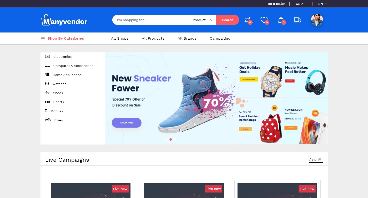 Manyvendor – 电子商务和多供应商 CMS 捆绑包源代码