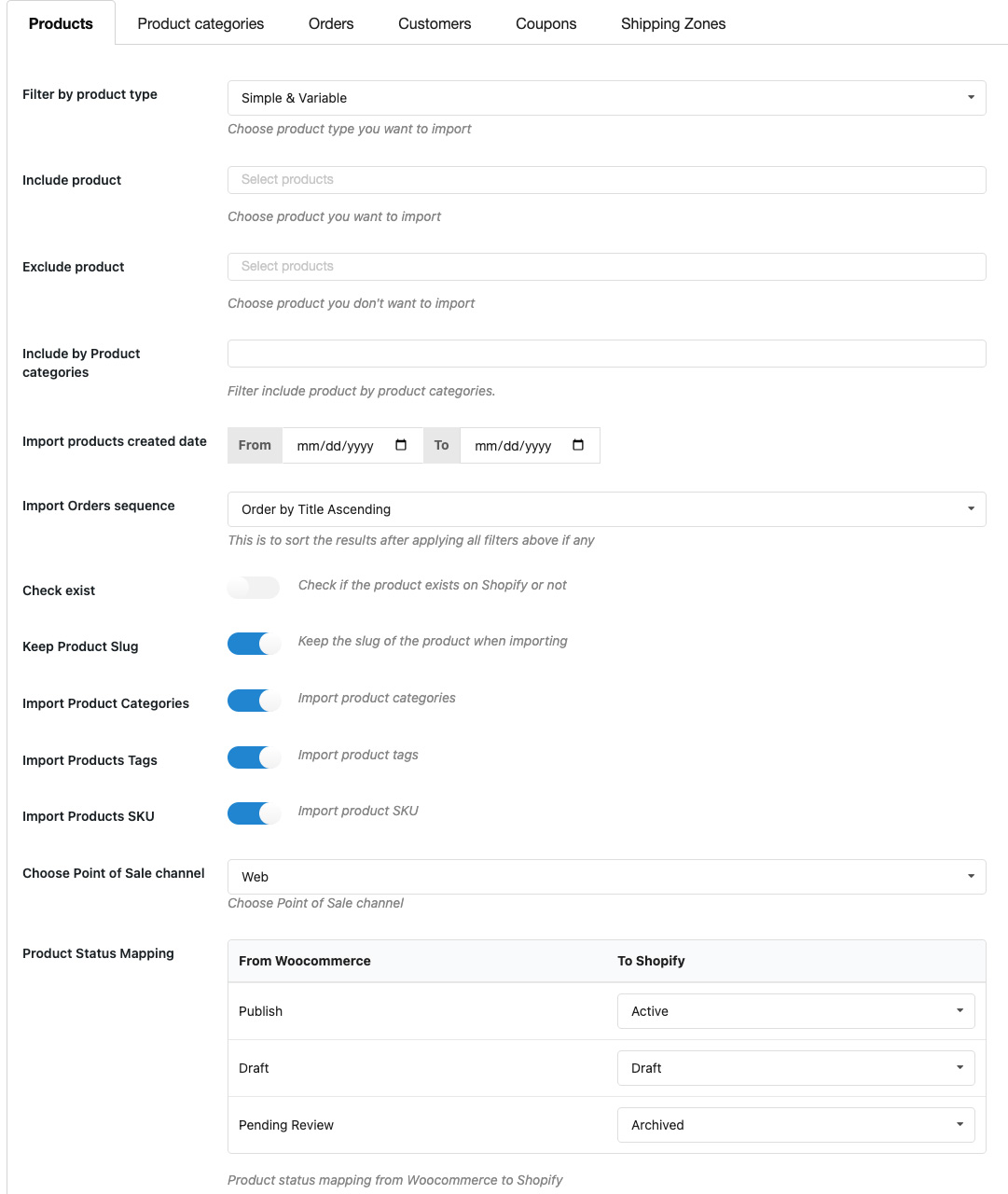 W2S – 将 WooCommerce 迁移到 Shopify源代码
