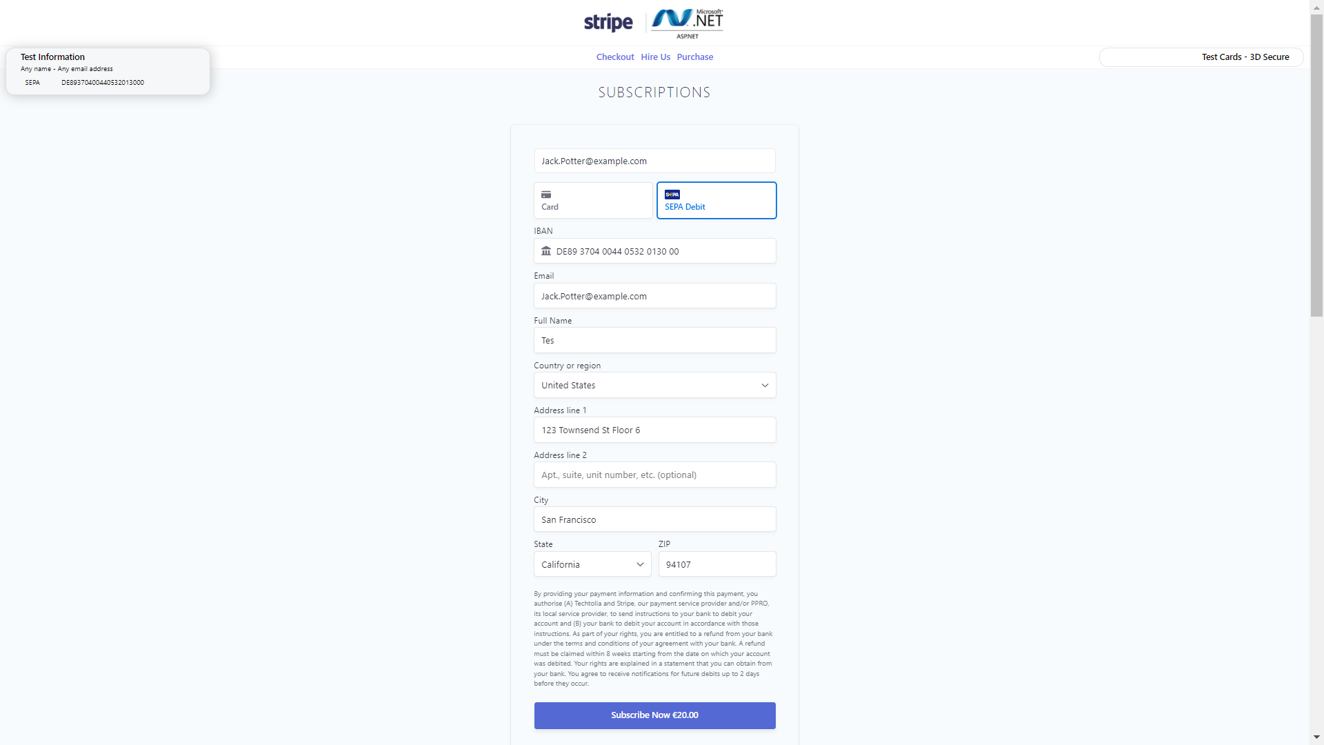 ASP.NET Core MVC 和 C# 中的 Stripe Payment 元素 – 接受一次性和定期付款源代码