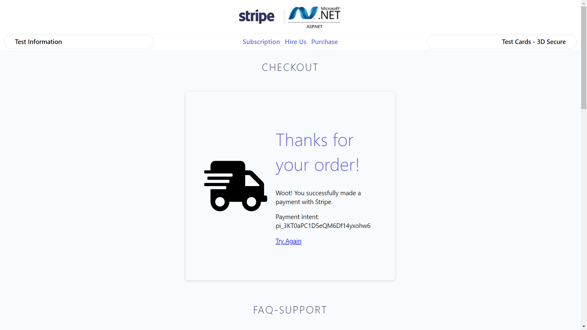 ASP.NET Web 表单和 C# 中的条纹支付元素 – 接受一次性和定期付款源代码