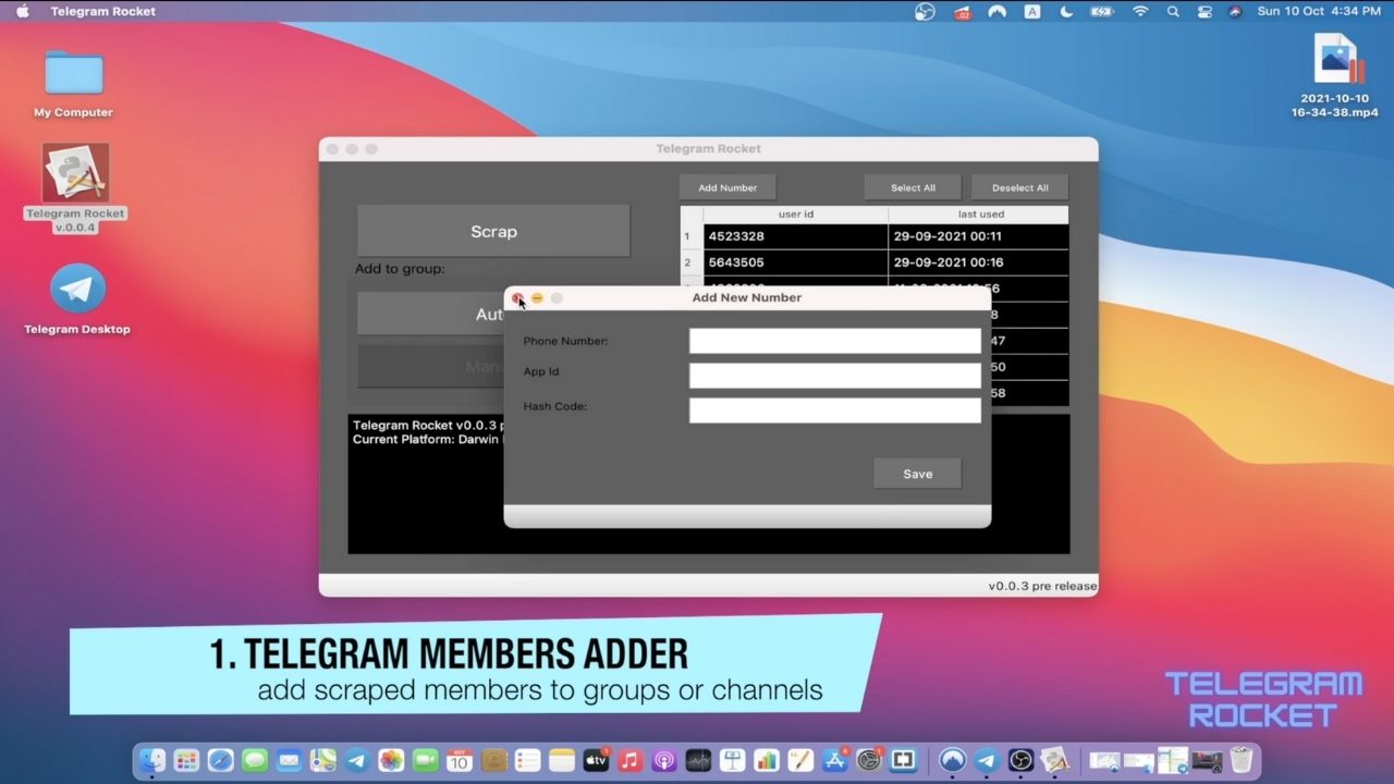 TelegramRocket 的 Telegram Members Adder 和 Scraper Bot源代码