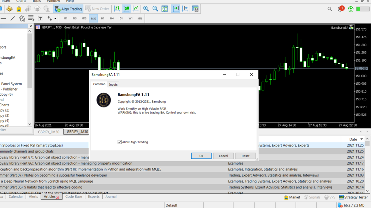 Bamsbung EA Trading For MT5 High Accurate – 附源代码