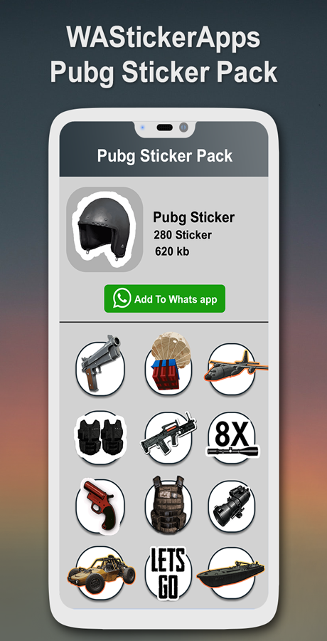 适用于 WhatsApp 2020 的 PUBG 贴纸 | PUBG 贴纸包 – Android 应用 + Admob + Facebook 集成源代码