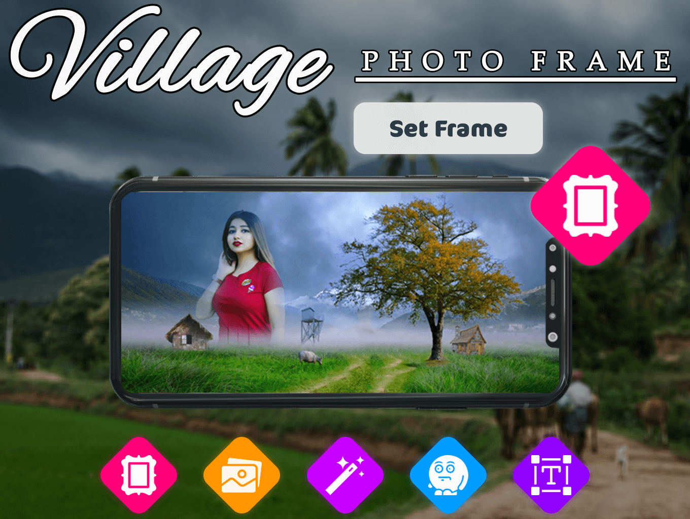 乡村相框:免费照片编辑器 – Android App + Admob + Facebook 集成源代码