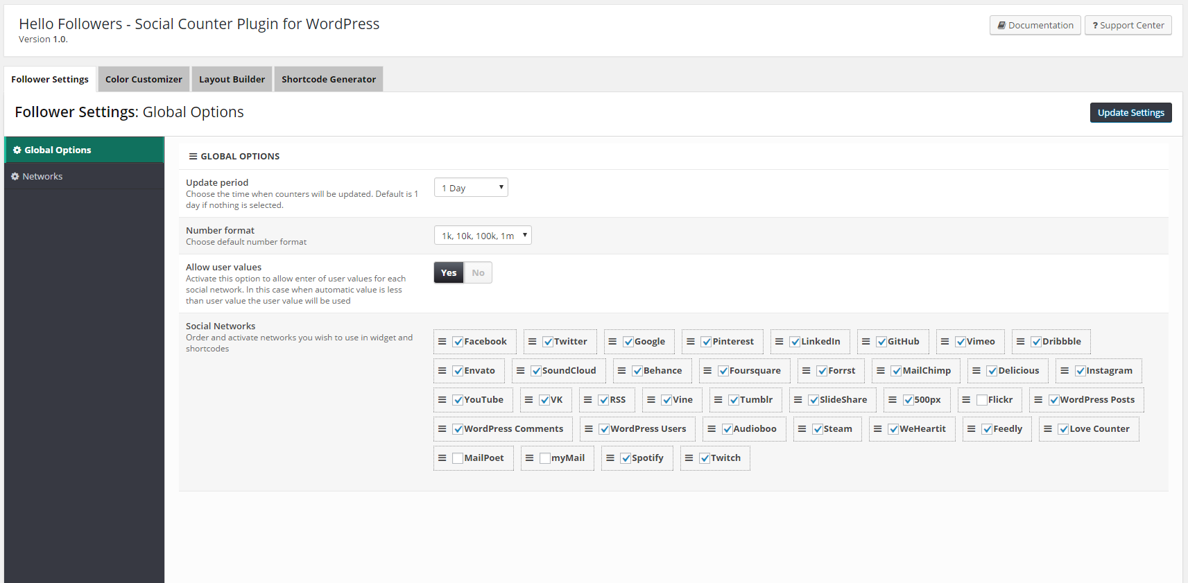 Hello Followers – WordPress 的社交计数器插件源代码