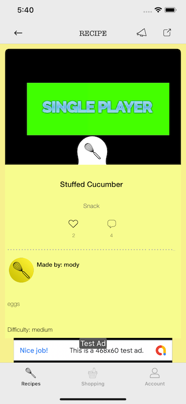 食谱 | iOS 通用社交食谱应用程序模板 (Swift)源代码