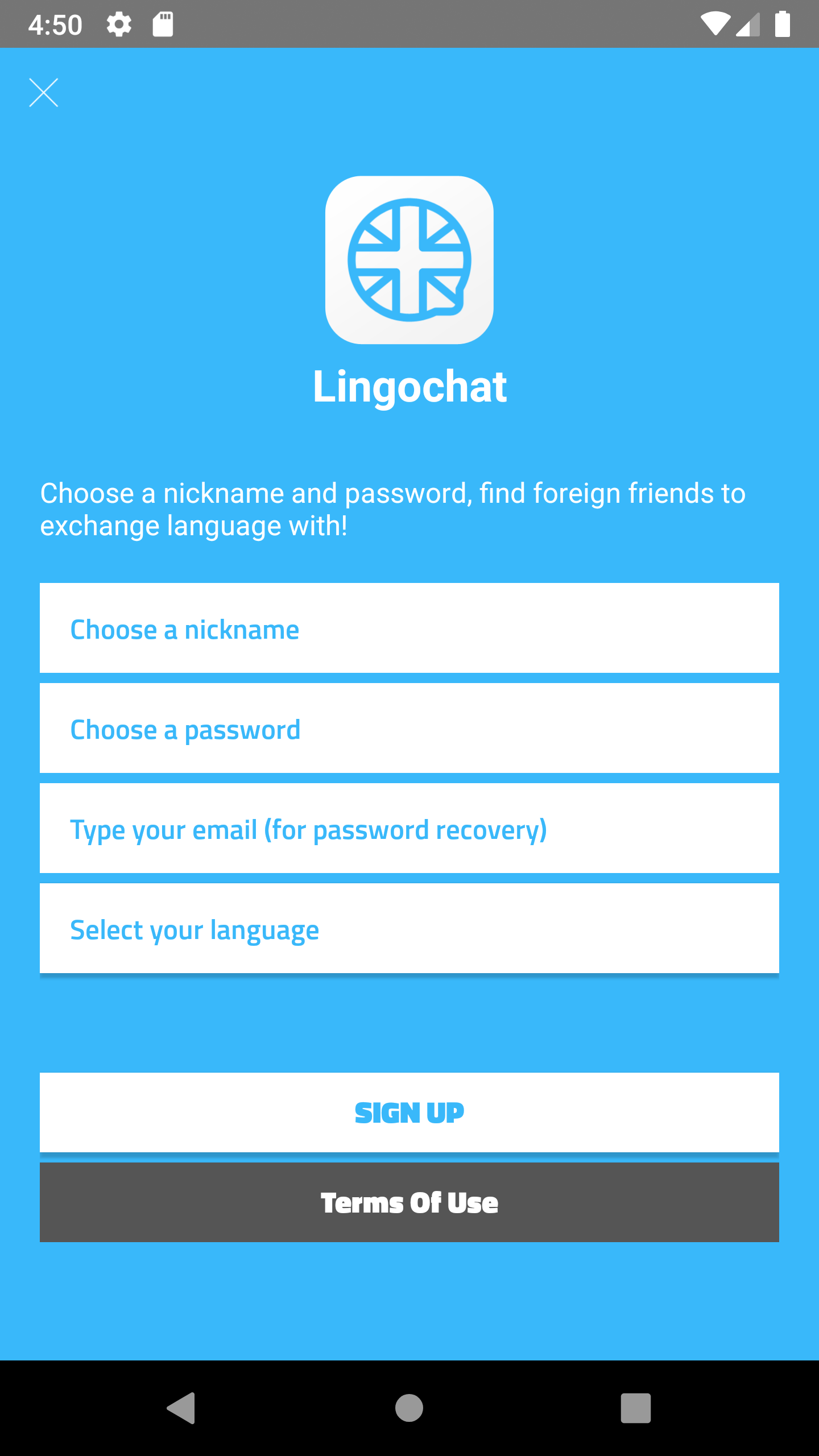 Lingochat Android 通用语言交换聊天应用模板源代码