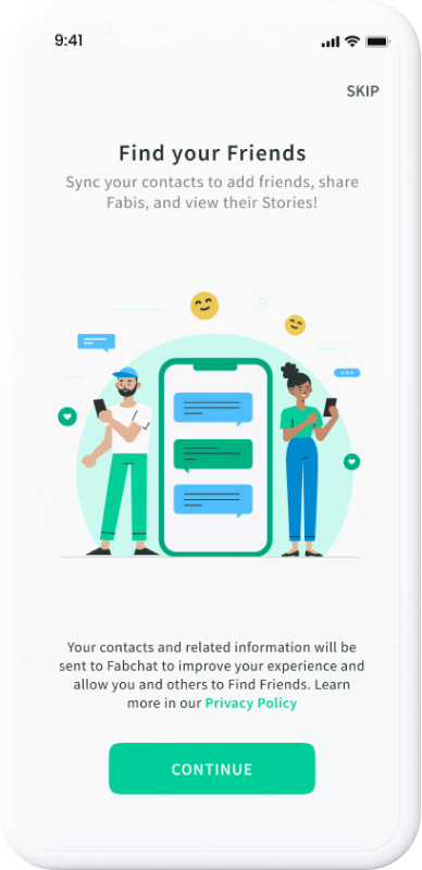 FabChat – Snapchat 克隆 Flutter 应用程序 UI 套件源代码