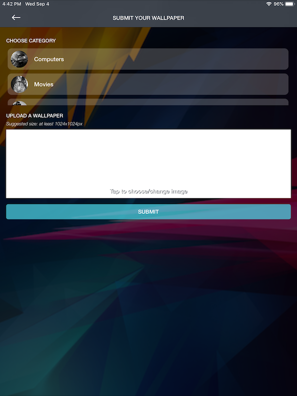 沃利 | iOS 通用壁纸应用程序模板 (Swift)源代码