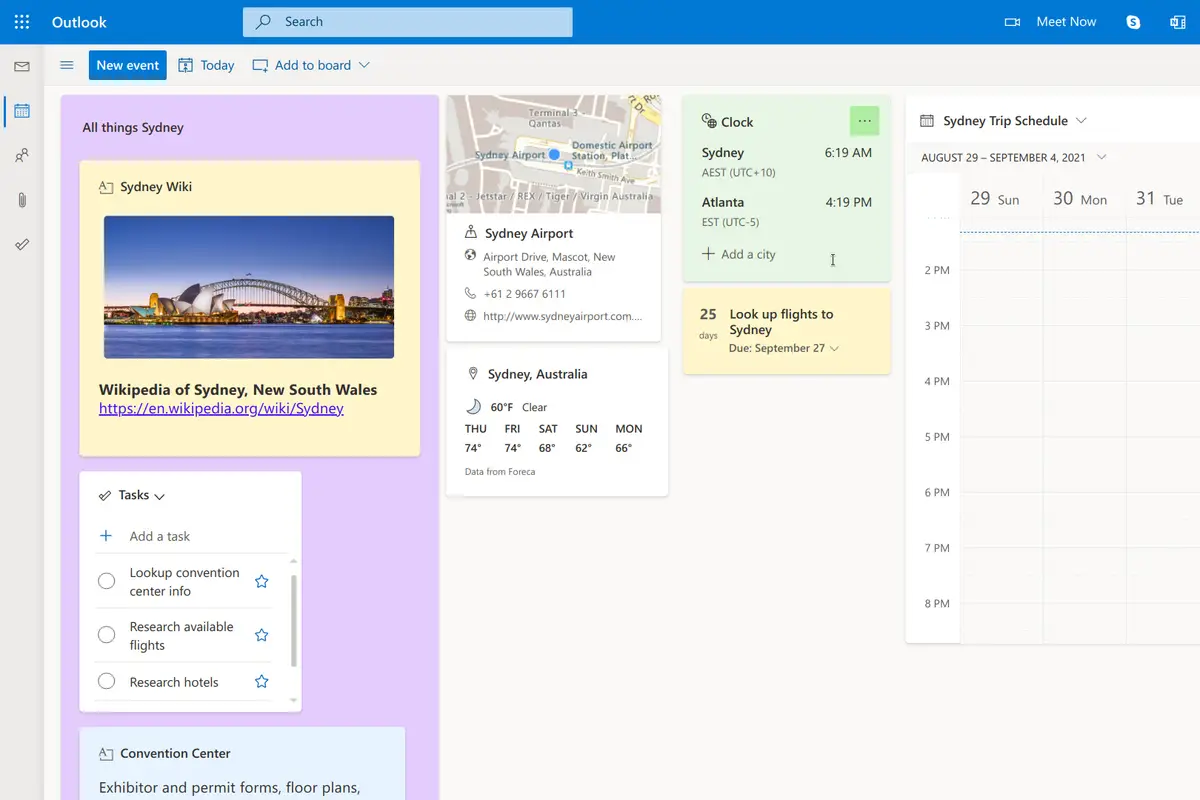 如何使用 Outlook 的新日历板视图来组织您的工作