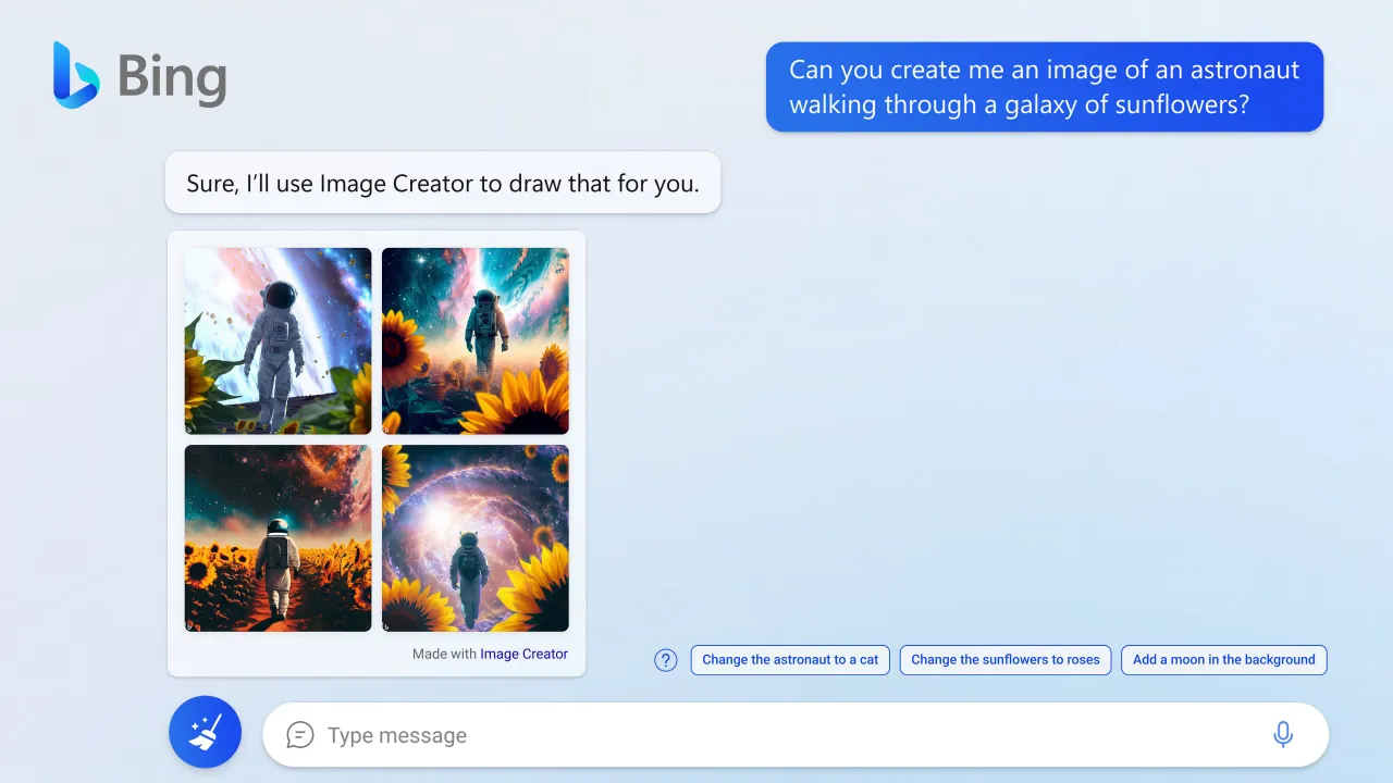 Bing Chat 获得了 DALL-E 的文本到图像功能。 这是你需要知道的