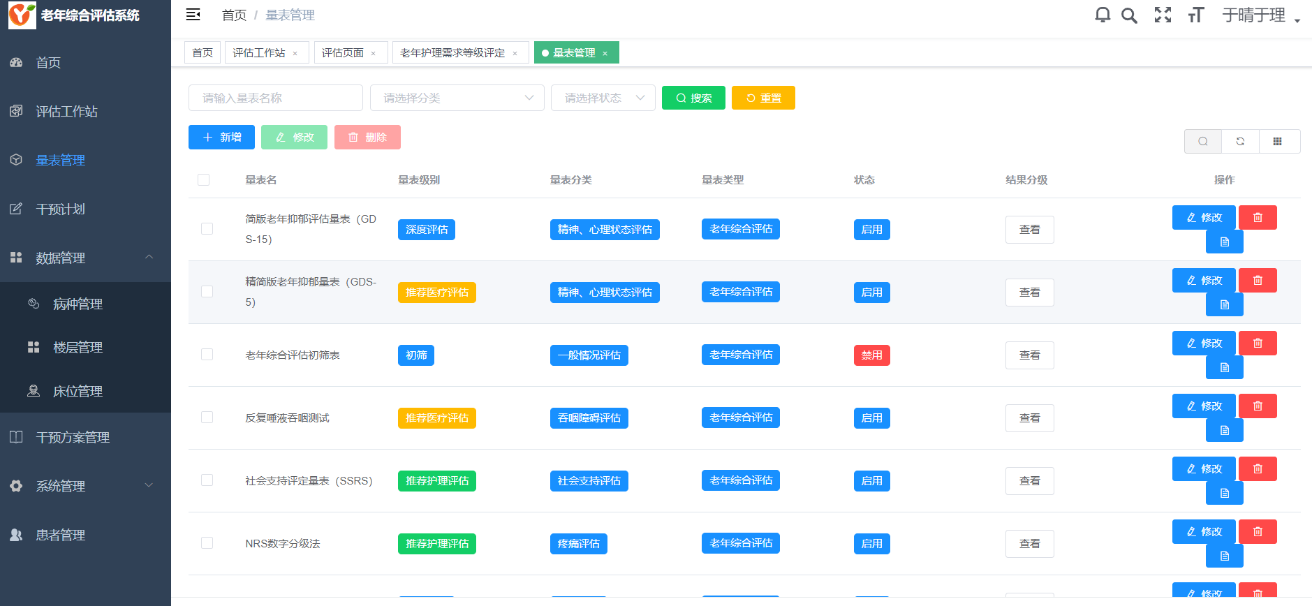 运营级大型老年综合评估管理系统适用于养老院医院等康养机构