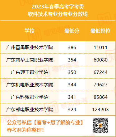 广东春季高考读软件技术专业毕业能当程序员,多少分可报考?